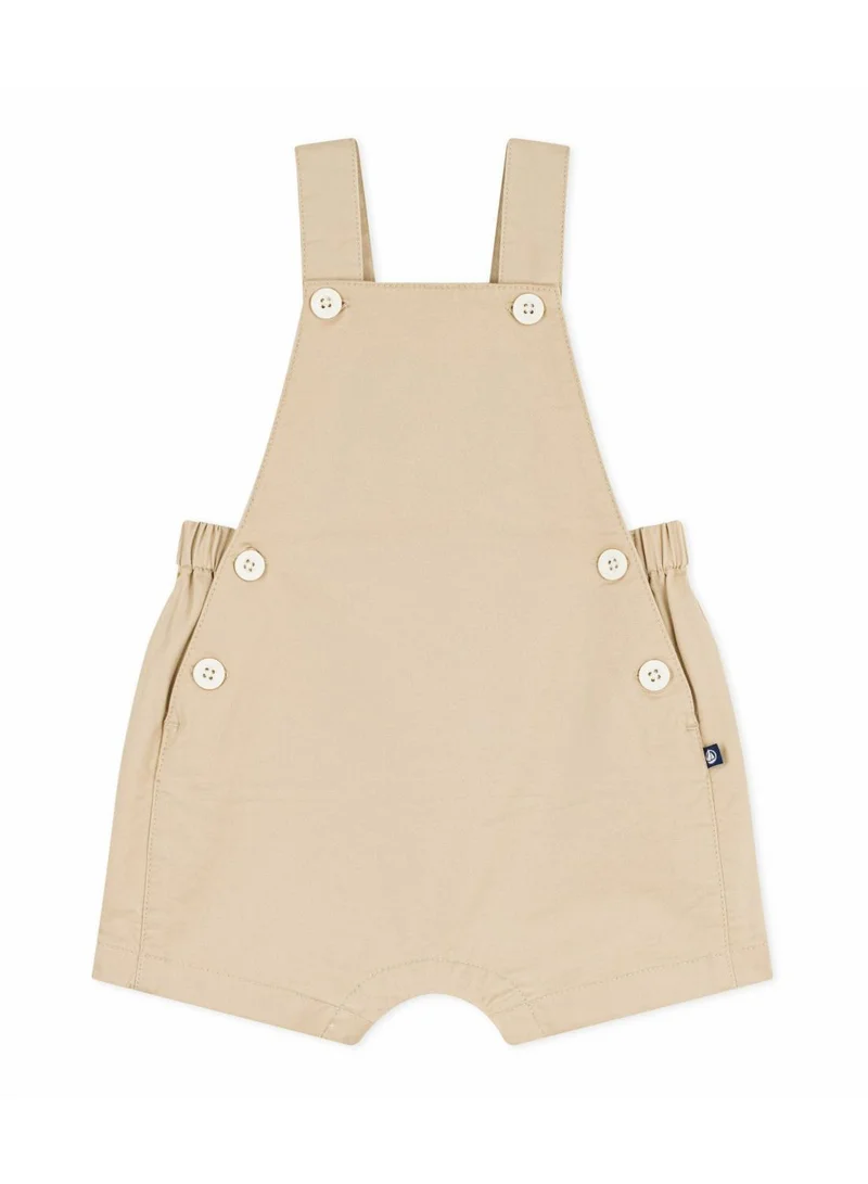 بيتي باتو Babies' short-legged plain cotton twill dungarees